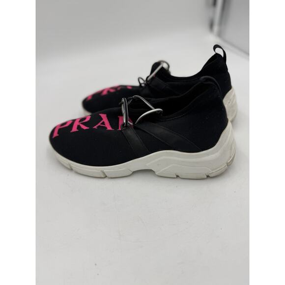 Size 4.5 - Prada Knit Fabric Sneakers Black - Picture 2 of 9